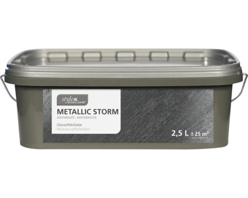 Peinture à effet brillant StyleColor METALLIC STORM anthracite 2,5l Pot de peinture de 2,5 litres de peinture à effet brillant Metallic Storm anthracite