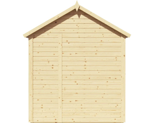 Holzgartenhaus mit Tür und Giebeldach