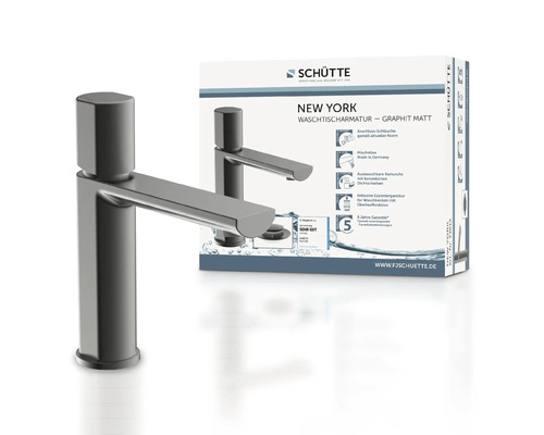 Schütte New York Robinet de lavabo Graphite mat avec emballage