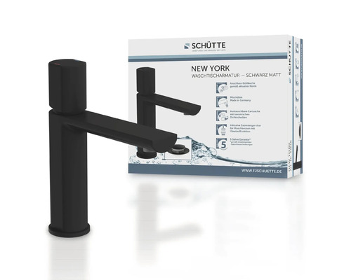 Schütte New York Robinet de lavabo, noir mat
