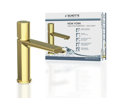 Schütte New York Robinet de lavabo en or mat avec emballage