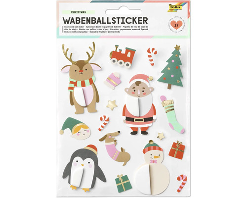 Wabenball Sticker CHRISTMAS 17 Stück