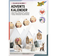 Calendrier de l''Avent pour bricoler un petit village dans un paysage enneigé