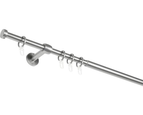 Ensemble de tringles à rideaux télescopique Cap-noble aspect inox 120-210 cm Ø 16/19 mm