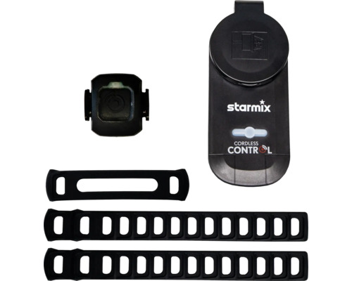 Prise télécommandée Starmix Cordless Control (y compris pile bouton lithium-ion CR2031) & 3 bandes de fixation en caoutchouc (1x pour boucle Ø35, 2x universelles)