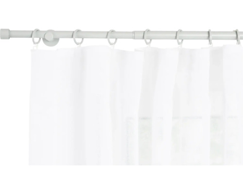 Ensemble de tringles à rideaux télescopique Cosy cool grey 160-280 cm Ø 16/19 mm Tringle à rideaux avec rideaux blancs
