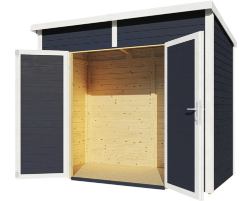 Offener Holz Geräteschuppen mit Doppeltür