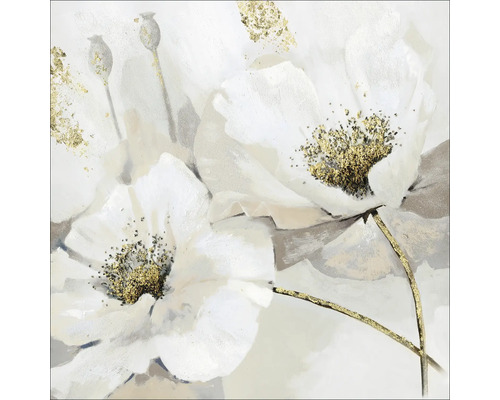 Tableau sur toile Original Pastel Flowers I 100x100 cm