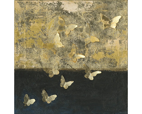 Tableau sur toile Original Golden Butterflies I 40x40 cm