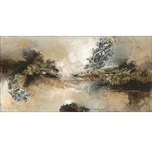 Peinture abstraite avec des tons bruns et gris