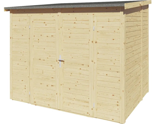 Gerätehaus aus Holz mit Doppeltür und Satteldach