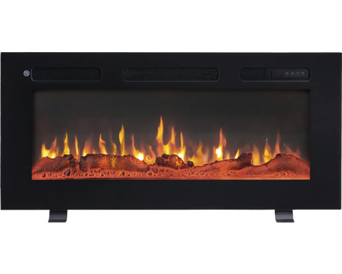 Elektrischer Kamin mit Flammeneffekt und schwarzem Rahmen