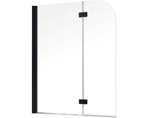 Duschwand aus Glas mit schwarzem Rahmen