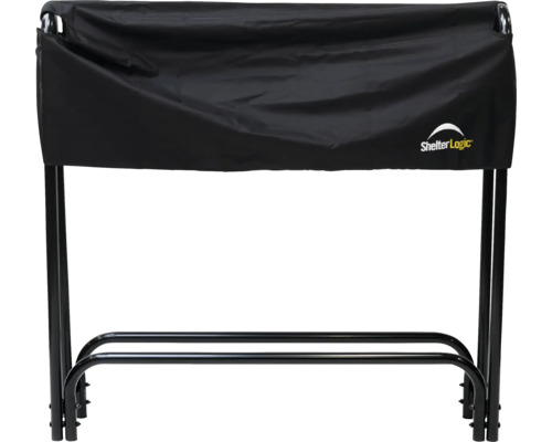 Holzlagerregal mit Schutzhülle