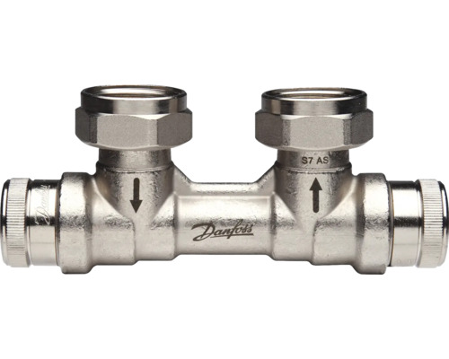 Vanne de radiateur Danfoss RLV-KDV 3/4 pouces forme d'angle droite nickel 013G7874 Bloc de distribution Danfoss pour robinetterie de radiateur