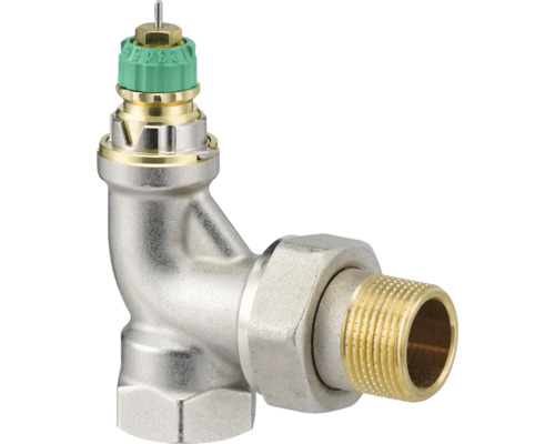 Robinet d''équerre avec tête thermostatique pour radiateur