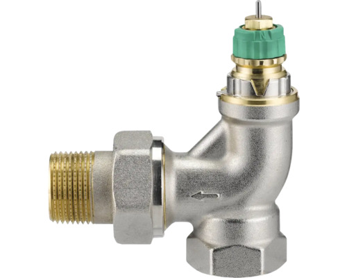 Partie inférieure de vanne thermostatique Danfoss Dynamic Valve RA-DV 20 forme angulaire 3/4 pouces nickel 013G7725