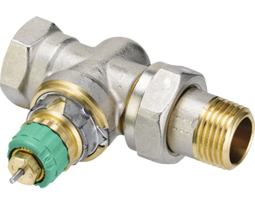 Partie inférieure de vanne thermostatique Danfoss Dynamic Valve RA-DV 15 passage droit 1/2 pouce nickel 013G7724