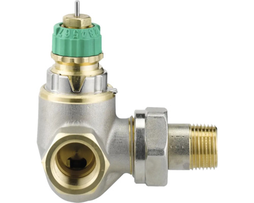 Vanne d''équerre avec raccord de thermostat pour radiateurs