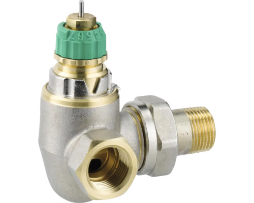 Robinet d''équerre pour radiateur avec tête thermostatique pour le contrôle de la température ambiante