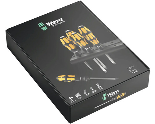 Jeu de tournevis Wera Kraftform de six pièces dans son emballage