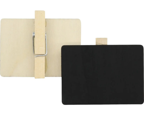 Tableau en bois avec pince 5,5x4x0,3 cm 6 pièces Deux petits tableaux en bois avec clip et dispositif de suspension