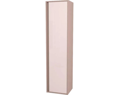 Armoire haute suspendue avec 1 porte Devo Cristal 2.0 droite lxhxp 40x160x35 cm antique rose/rosa pesca glass