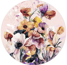 Runder Teppich mit Blumenmuster