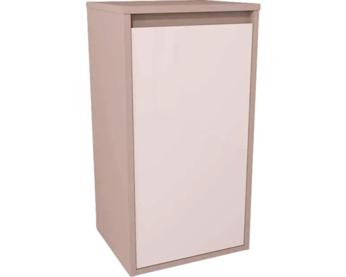 Demi armoire haute suspendue avec 1 porte Devo Cristal 2.0 droite lxhxp 40x76x35 cm antique rose/rosa pesca glass