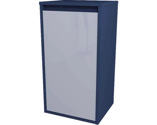 Hängehalbhochschrank mit 1 Tür Devo Cristal 2.0 links BxHxT 40x76x35 cm tyrolean blue/metal blue glass