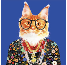 Glasbild Cat With Glasses I 30x30 cm