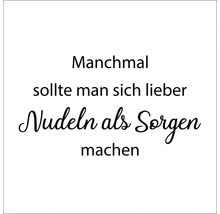 Glasbild Nudeln Statt Sorgen 30x30 cm