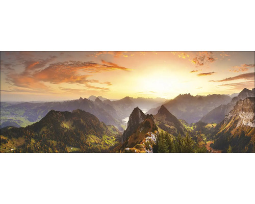 Glasbild Mountain Landscape III 80x30 cm