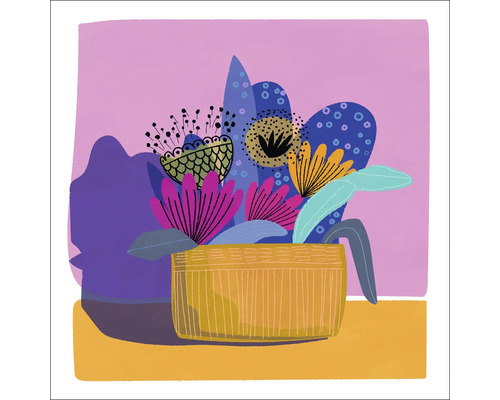 Tableau en verre Plants and flowers 50x50 cm