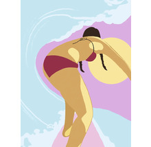 Illustration einer Frau im Bikini am Strand