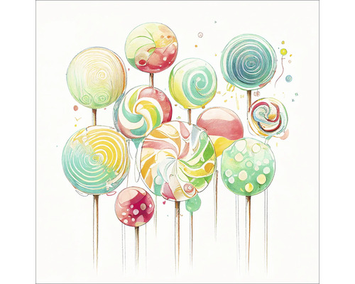 Glasbild Lollies I 50x50 cm