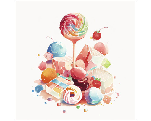 Glasbild Lollies II 50x50 cm