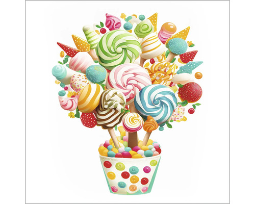 Glasbild Lollies III 50x50 cm