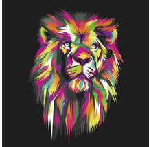 Glasbild Colorful Lion Head II 50x50 cm