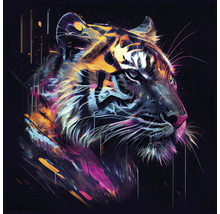 Glasbild Colorful Tiger Head II 80x80 cm
