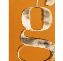 Illustration des Buchstabens G auf orangefarbenem Hintergrund