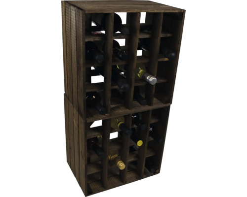 Étagère à vin pour 16 bouteilles foncé 40x40x27 cm