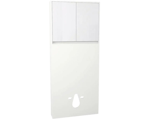 Cache pour réservoir de chasse d'eau avec armoire Devo Cristal 2.0 lxhxp 80x188x19 cm alpine white/signal white glass