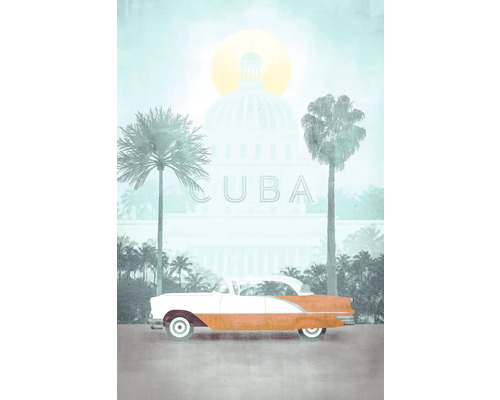 Tableau sur toile Vintage Travel Cuba 40x60 cm