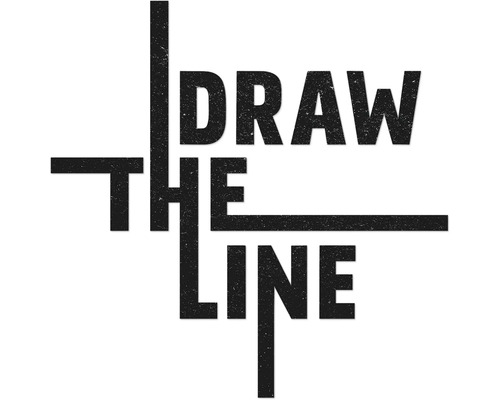Leinwandbild Typo Draw the Line 60x60 cm