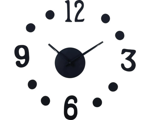 Horloge murale décorative avec chiffres et points.