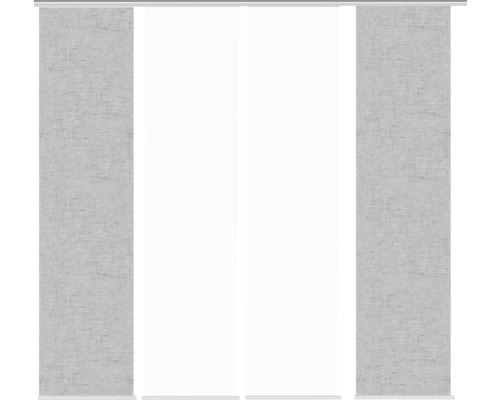 Panneau japonais impression numérique Pive argent lot de 4 60x245 cm Panneaux japonais en tissu pour la décoration de fenêtres