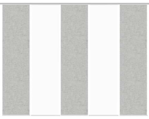 Panneau japonais impression numérique Pive argent lot de 5 60x245 cm Panneau japonais avec structure en toile