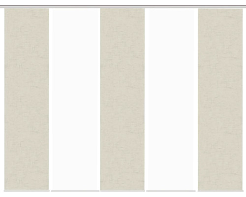 Panneau japonais impression numérique Pive taupe lot de 5 60x245 cm Store japonais avec plusieurs panneaux en tissu et panneaux en tissu transparent.