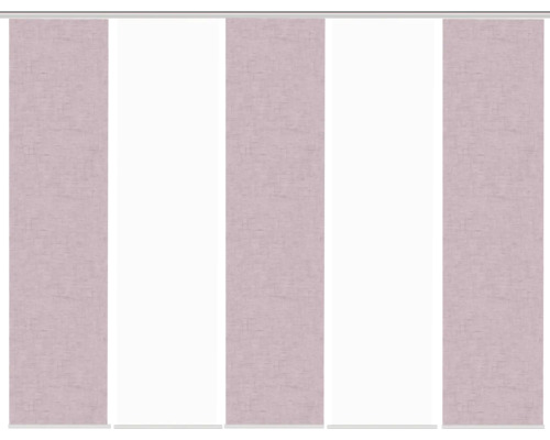 Schiebegardine Digitaldruck Pive rosa 5er-Set 60x245 cm Schiebegardinen aus Stoff für Fensterdekoration
